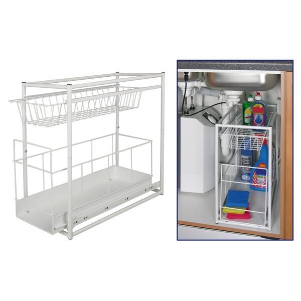 HI opbevaringsstativ med 2 hylder hvid