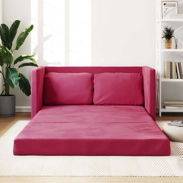 vidaXL 2-i-1 sovesofa 122x204x55 cm velour vinr&oslash;d