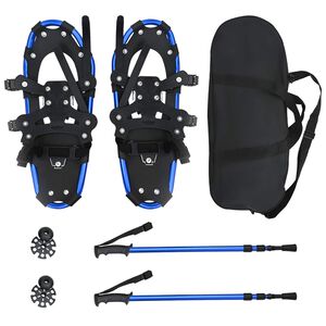 vidaXL 3 I 1 sneesko med vandrestave Bl&aring; og Sort 53 x 21 cm