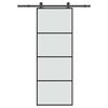 vidaXL skyded&oslash;r med hardwares&aelig;t 76x205 cm sikkerhedsglas aluminium