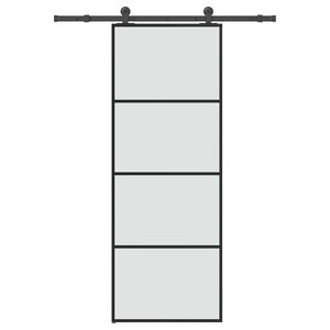 vidaXL skyded&oslash;r med hardwares&aelig;t 76x205 cm sikkerhedsglas aluminium
