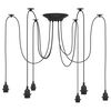 vidaXL pendellampe med 6 lampeholdere E27 metal sort