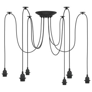 vidaXL pendellampe med 6 lampeholdere E27 metal sort