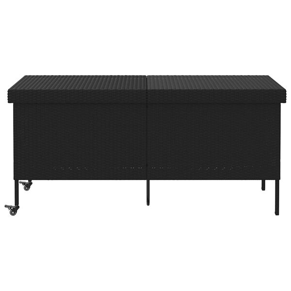 vidaXL opbevaringsboks med hjul 160x55x75 cm polyrattan sort