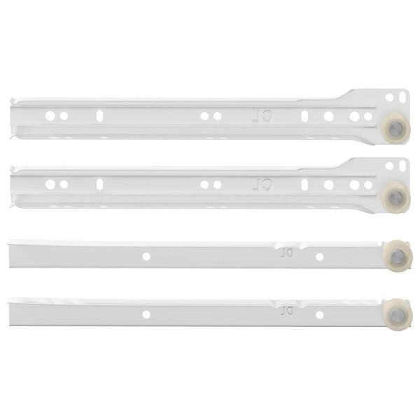 vidaXL Skuffeskinne 2 pcs Hvid 250 mm St&aring;l