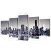 S&aelig;t af l&aelig;rredsprint til v&aelig;g, New York Skyline i sort/hvid, 100x50 cm