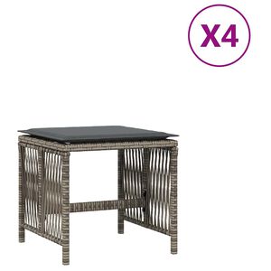 vidaXL haveskamler 4 stk. med hynder 41x41x36 cm polyrattan gr&aring;
