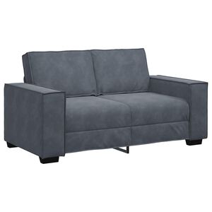vidaXL 2-personers sofa 120 cm velour m&oslash;rkegr&aring;