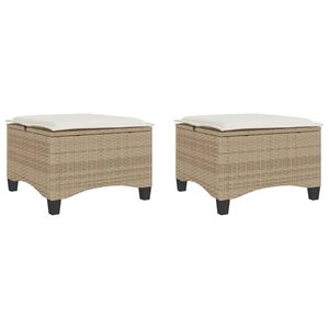 vidaXL haveskamler 2 stk. med hynder 55x55x36 cm polyrattan beige