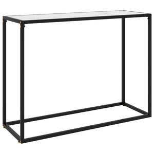 vidaXL konsolbord 100x35x75 cm h&aelig;rdet glas hvid
