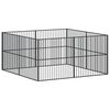 vidaXL hundeg&aring;rd 8 paneler galvaniseret st&aring;l sort