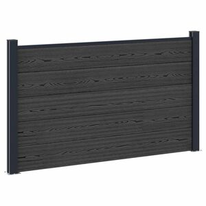 vidaXL Hegnss&aelig;t 180 x 105 cm WPC og Aluminium Sort