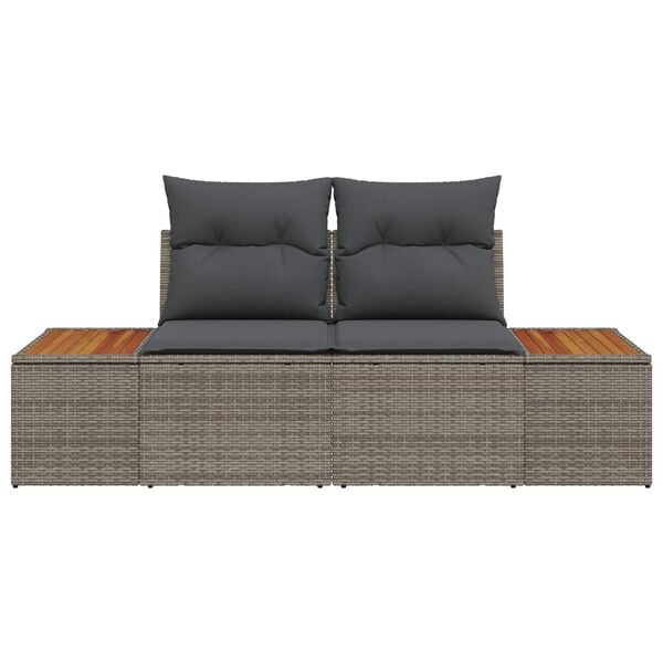 vidaXL Havem&oslash;belsofa Gr&aring; 184 x 62 x 85cm polyrattan