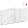 vidaXL buede gabionkurve 10 stk. 400x30x180/200 cm galvaniseret jern