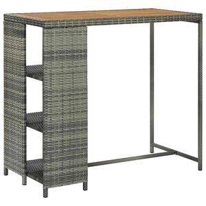 vidaXL barbord med opbevaringsstativ 120x60x110 cm polyrattan gr&aring;