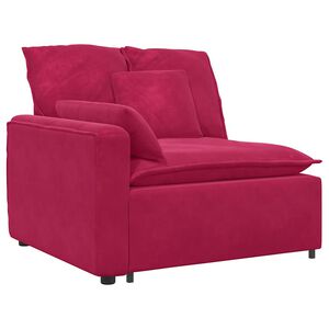 vidaXL modulopbygget sofaarmlænsendemodul med hynder 100 cm vinrød