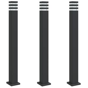 vidaXL udend&oslash;rs standerlamper 3 stk. 110 cm aluminium sort