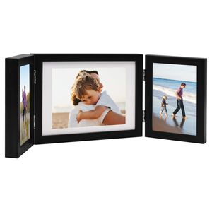 vidaXL folderamme til 3 billeder 22x15 cm + 2x(10x15 cm) sort