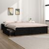 vidaXL sengeramme med skuffer 200x200 cm sort