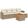 vidaXL sofas&aelig;t til haven 6 dele med hynder polyrattan beige
