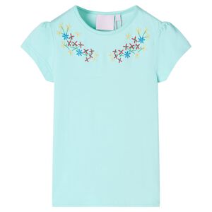 vidaXL T-shirt til b&oslash;rn str. 128 akvamarinbl&aring;