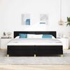 vidaXL LED Box Spring Bed med madras med LED Sort 200 x 200 cm Stof