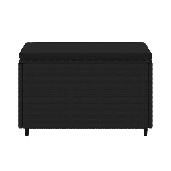 vidaXL fodskammel med hynde til haven polyrattan sort