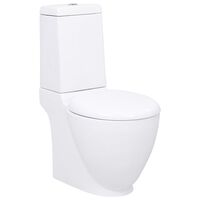 vidaXL keramisk toilet afløb i bunden rund hvid