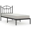 vidaXL sengeramme med sengegavl 90x200 cm metal sort