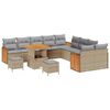 vidaXL Havesofa S&aelig;t med pude 17 pcs Beige og lys gr&aring; polyrattan