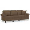 vidaXL 3-personers sofa med puder og hynder 180 cm stof brun
