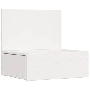 vidaXL Sengebord med skuffe Hvid 42 x 32,5 x 40 cm Massivt fyrretr&aelig;