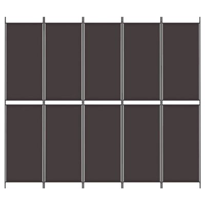 vidaXL 5-panels rumdeler 250x220 cm stof brun