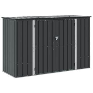 vidaXL Have Opbevaringskasse Sort 214 x 82 x 132 cm St&aring;l