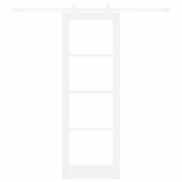 vidaXL Skyded&oslash;r ORKDAL Hvid 73,5 x 211 cm Massivt fyrretr&aelig; og glas