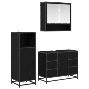 vidaXL Badev&aelig;relsesm&oslash;bel s&aelig;t 3 stk. Sort eg 80 x 33 x 60 cm