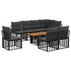 vidaXL Havesofa S&aelig;t 9 stk. Sort og M&oslash;rkegr&aring; polyrattan