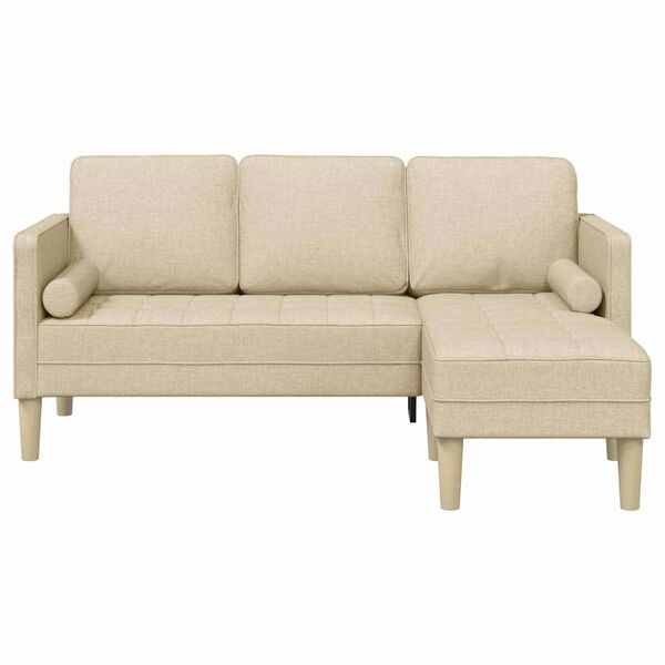 vidaXL Sofa S&aelig;t med pude Creme Polyester