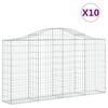 vidaXL buede gabionkurve 10 stk. 200x30x100/120 cm galvaniseret jern