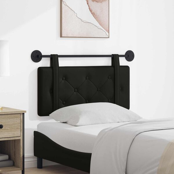 vidaXL H&aelig;ngende Hovedgavl V&aelig;gmonteret Sort 100 x 55 x 5 cm Faux l&aelig;der