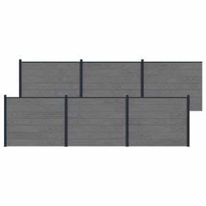 vidaXL Hegnspanel 6 pcs WPC og Aluminium Gr&aring;