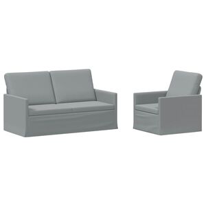 vidaXL Sofa S&aelig;t 2 pcs Lysegr&aring; Stof