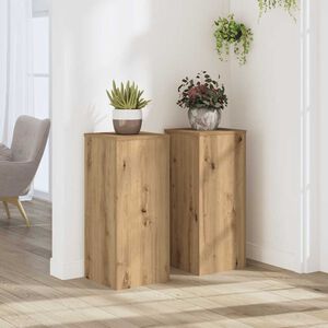 vidaXL plantestativer 2 stk. 30x30x70 cm konstrueret tr&aelig; egetr&aelig;sfarvet
