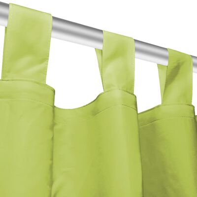 vidaXL gardiner i mikro-satin 2 stk. med løkker 140 x 225 cm grøn