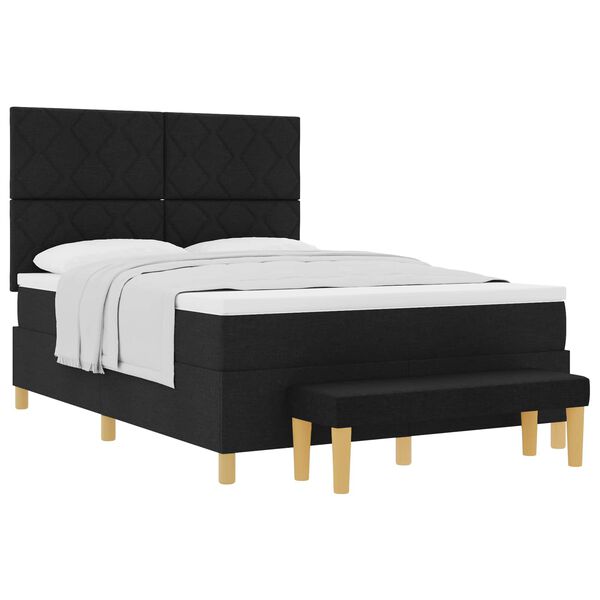 vidaXL Box spring seng med madras Sort 160 x 200 cm Stof
