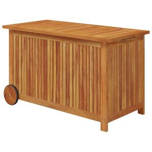 vidaXL opbevaringsboks til haven med hjul 90x50x58 cm massivt tr&aelig;