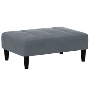 vidaXL fodskammel 77x55x31 cm velour m&oslash;rkegr&aring;