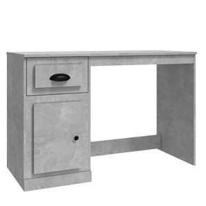 vidaXL skrivebord med skuffe 115x50x75 cm konstrueret tr&aelig; betongr&aring;
