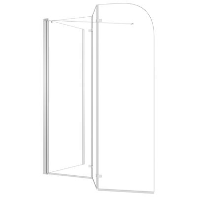 vidaXL brusevæg til badekar 120x69x130 cm hærdet glas gennemsigtigt