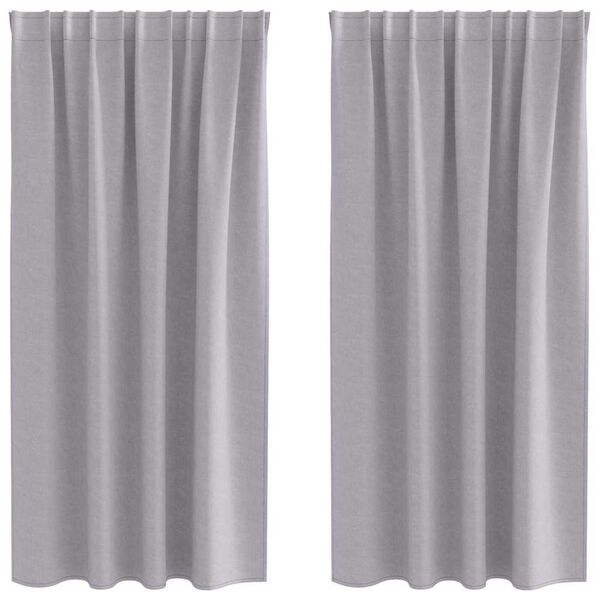 vidaXL M&oslash;rkl&aelig;gningsgardiner med ringe 2 pcs Metal Gr&aring; 175 x 140 cm